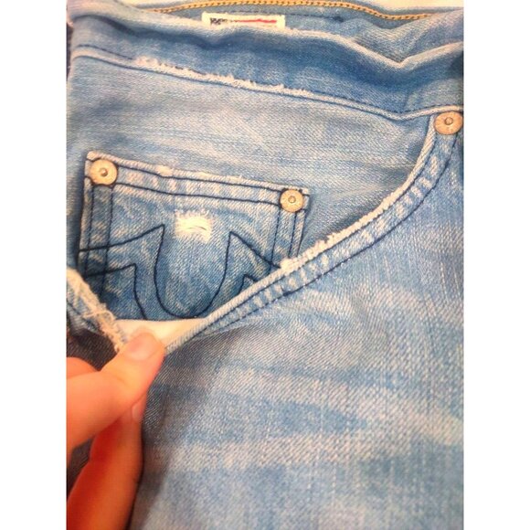 True Religion Bobby Big QT Distressed Jeans Black Stitch - Sz 40 x 28 Md… - Picture 5 of 13